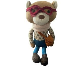 The Peanutshell Multicolor Charlie the Bear Plush Knit Glasses Stuffed Animal